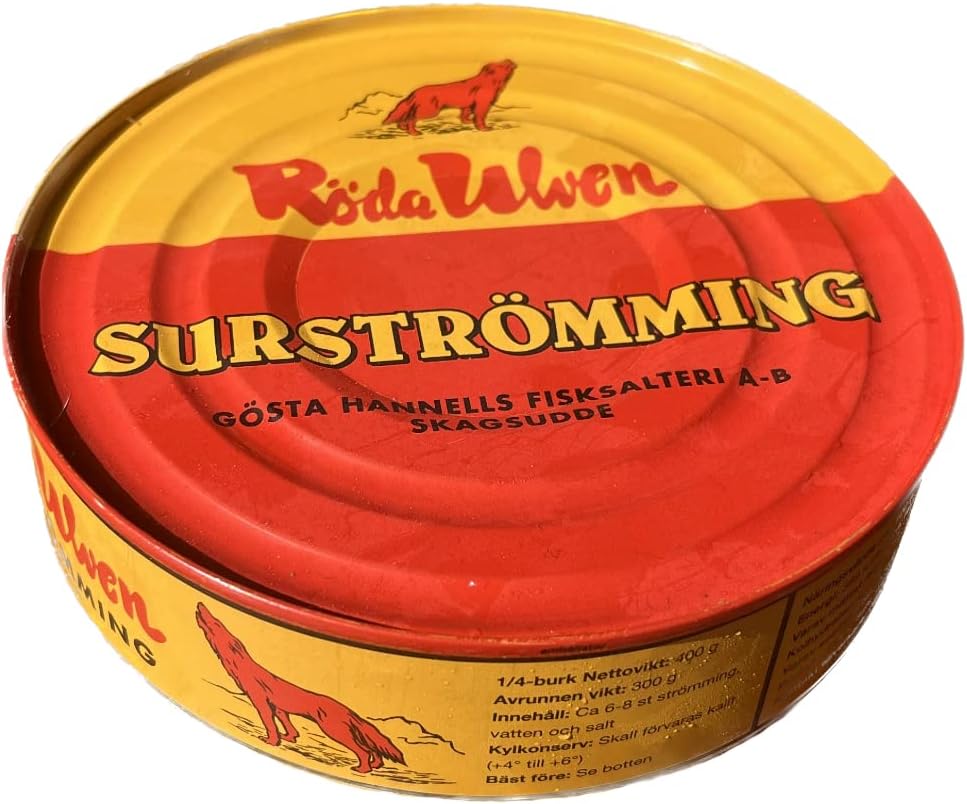Surströmming Original HERING - Fisch aus Dose - Röda Ulven 300g Dose - Schwedische Spezialität ...